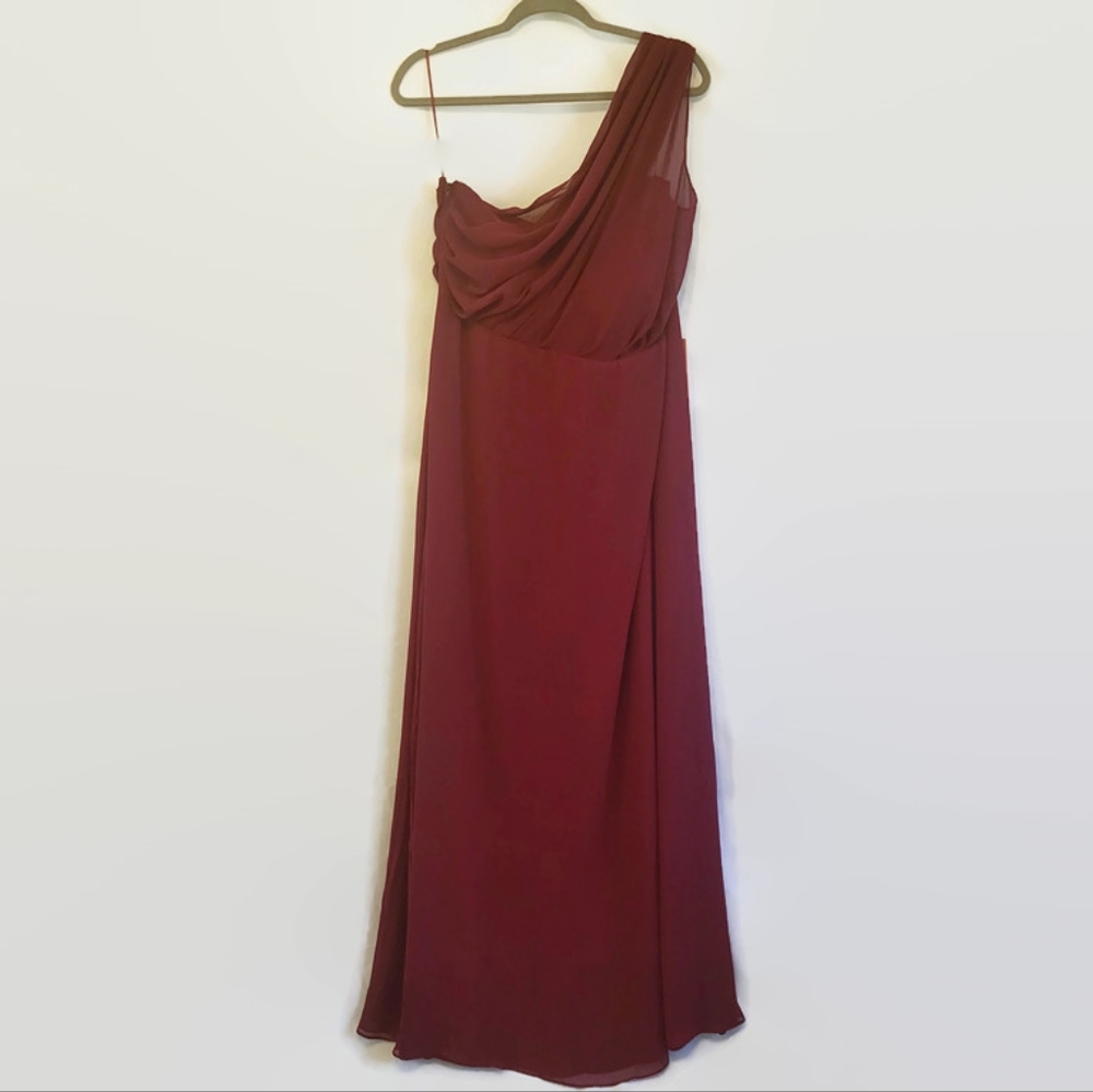 Birdy Grey Burgundy Kira Chiffon Formal Dress - Picture 3 of 8